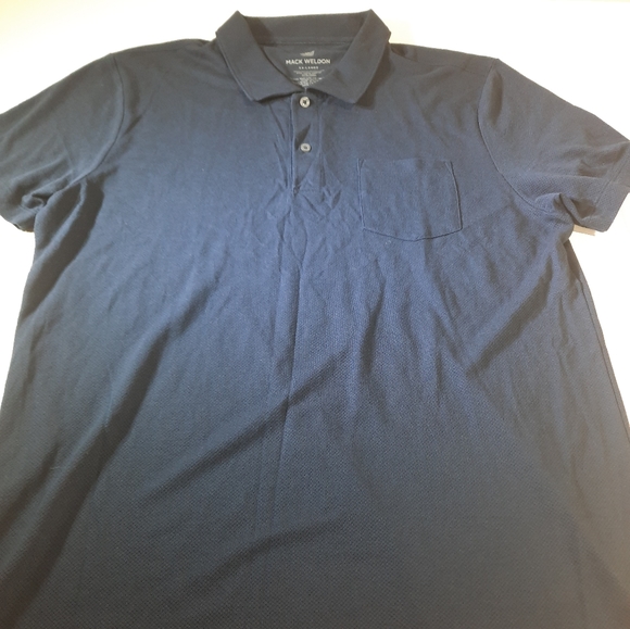 Mack Weldon Vesper Polo Shirt Mens XXL Dark Blue Mesh woven breathable - Picture 1 of 7